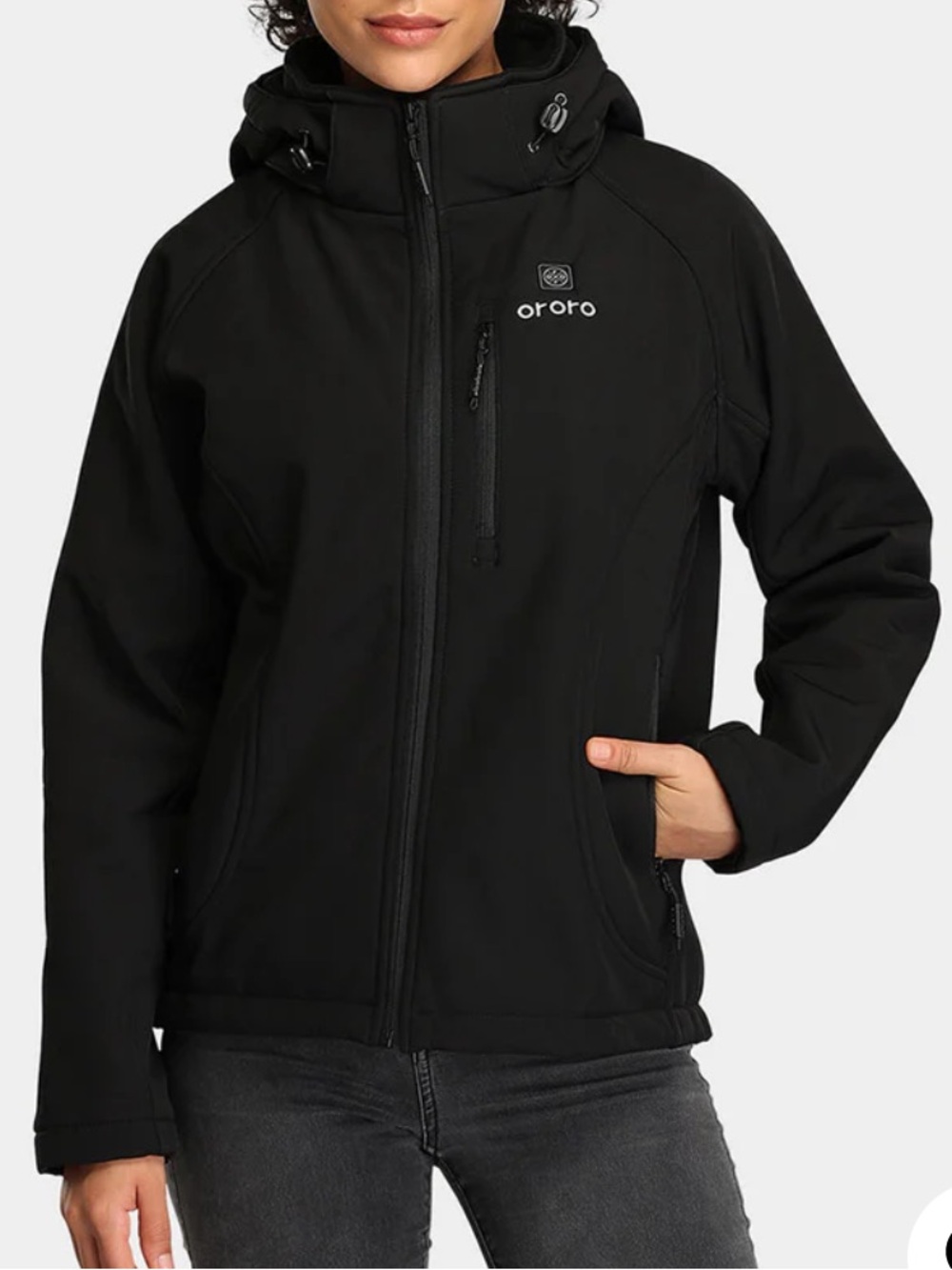 Ororo Women's Black Hooded Softshell Utility Jacket